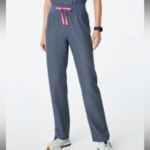 FIGS HEATHER DENIM HIGH WAIST LIVINGSTON SCRUB PANTS XS TALL